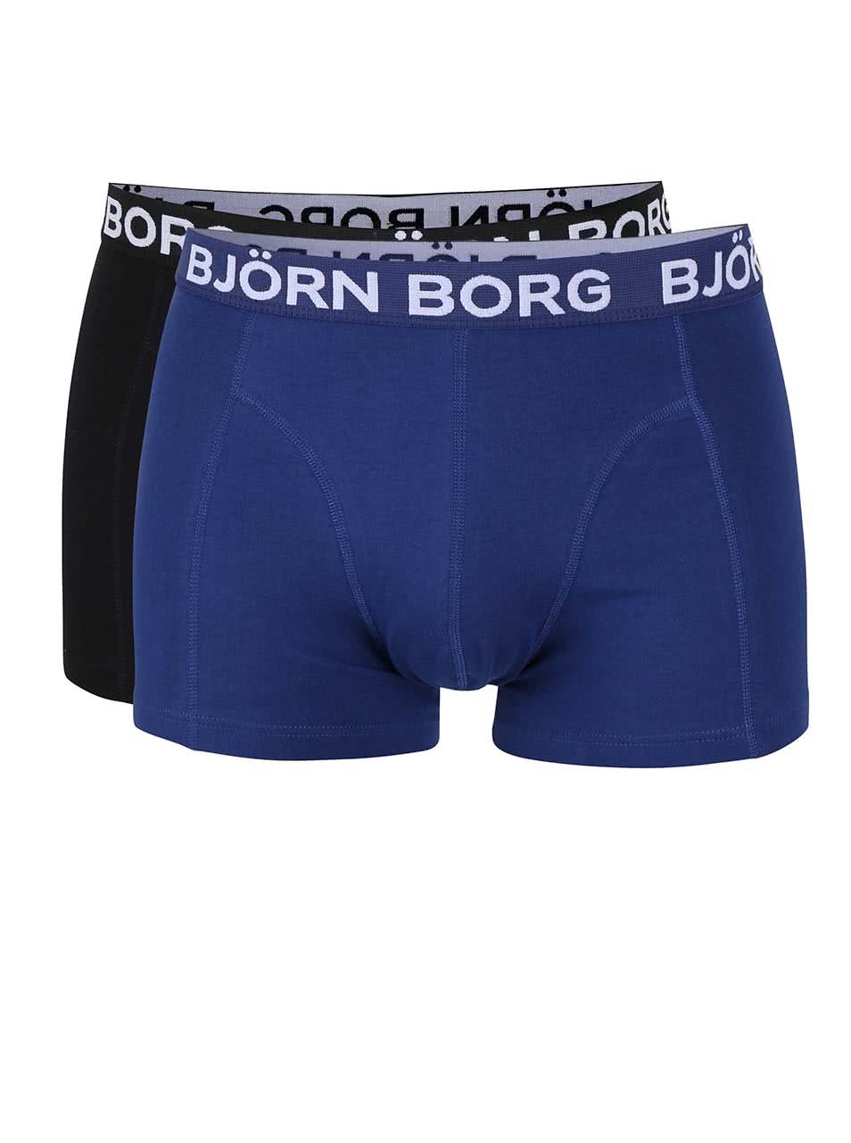 Sada dvou tmavě modrých a černých boxerek Björn Borg