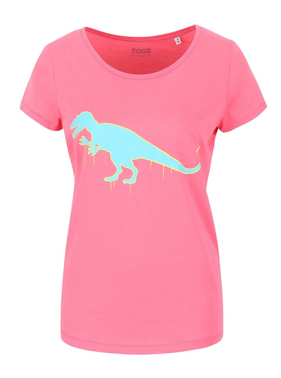 Růžové dámské tričko ZOOT Originál Dino