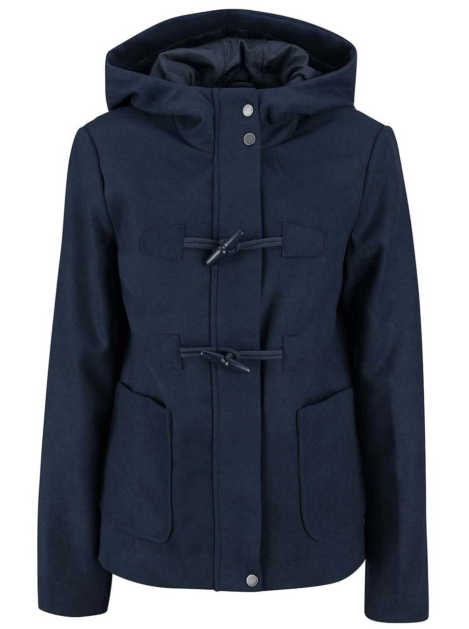 Tmavě modrý kratší kabát s kapucí Vero Moda Modaliga