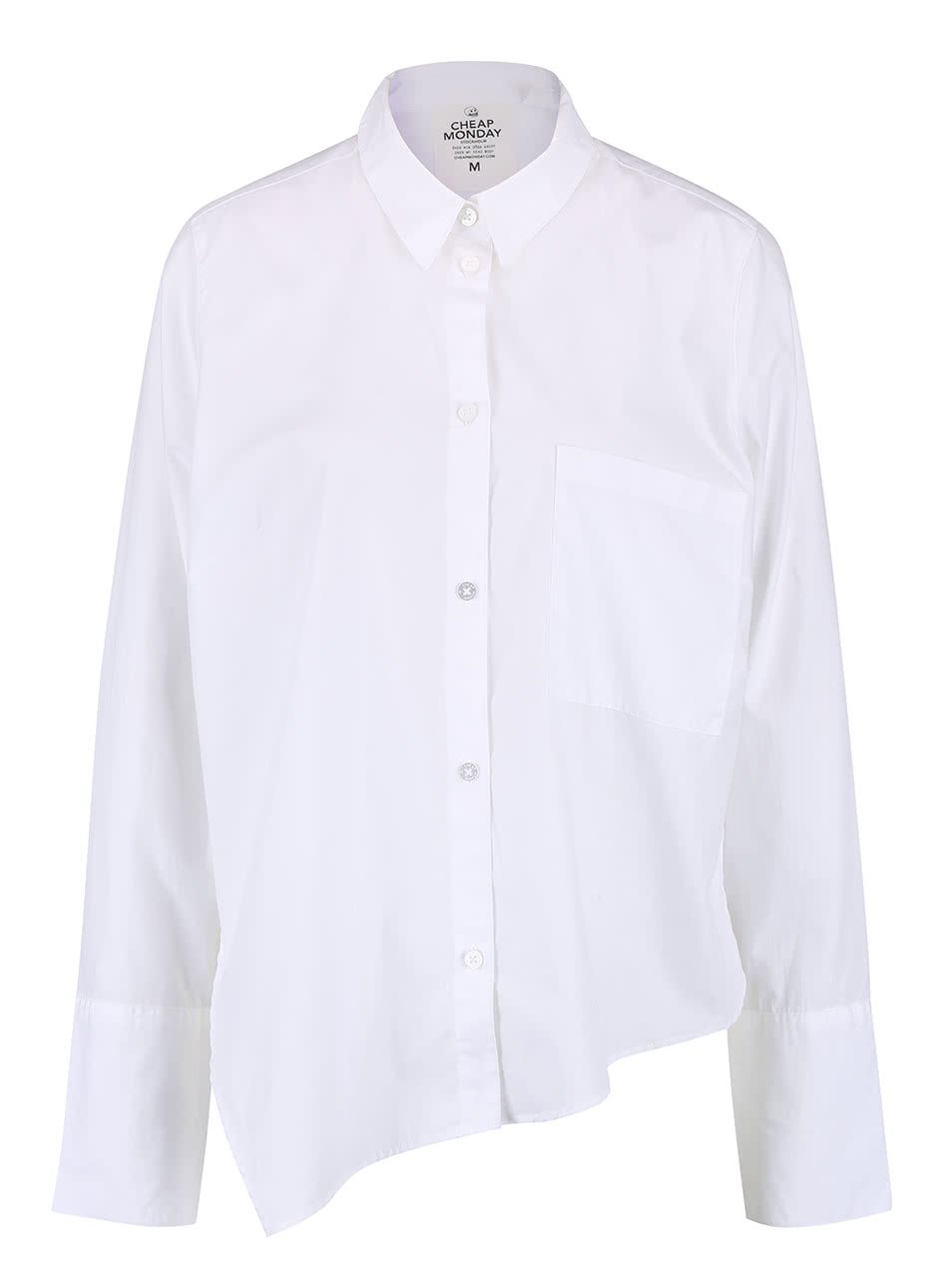 Bílá dámská oversize asymetrická košile Cheap Monday Force
