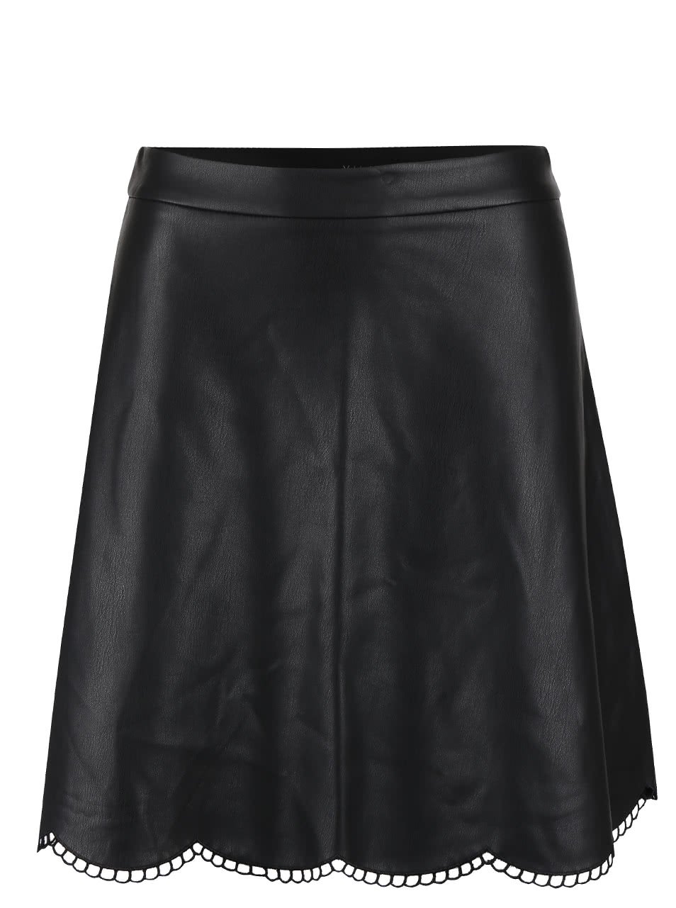 Černá koženková sukně VILA Fap