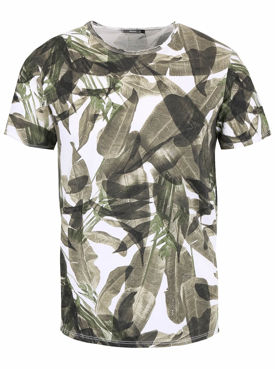 Zeleno-bílé pánské triko s tropickým vzorem ZOOT