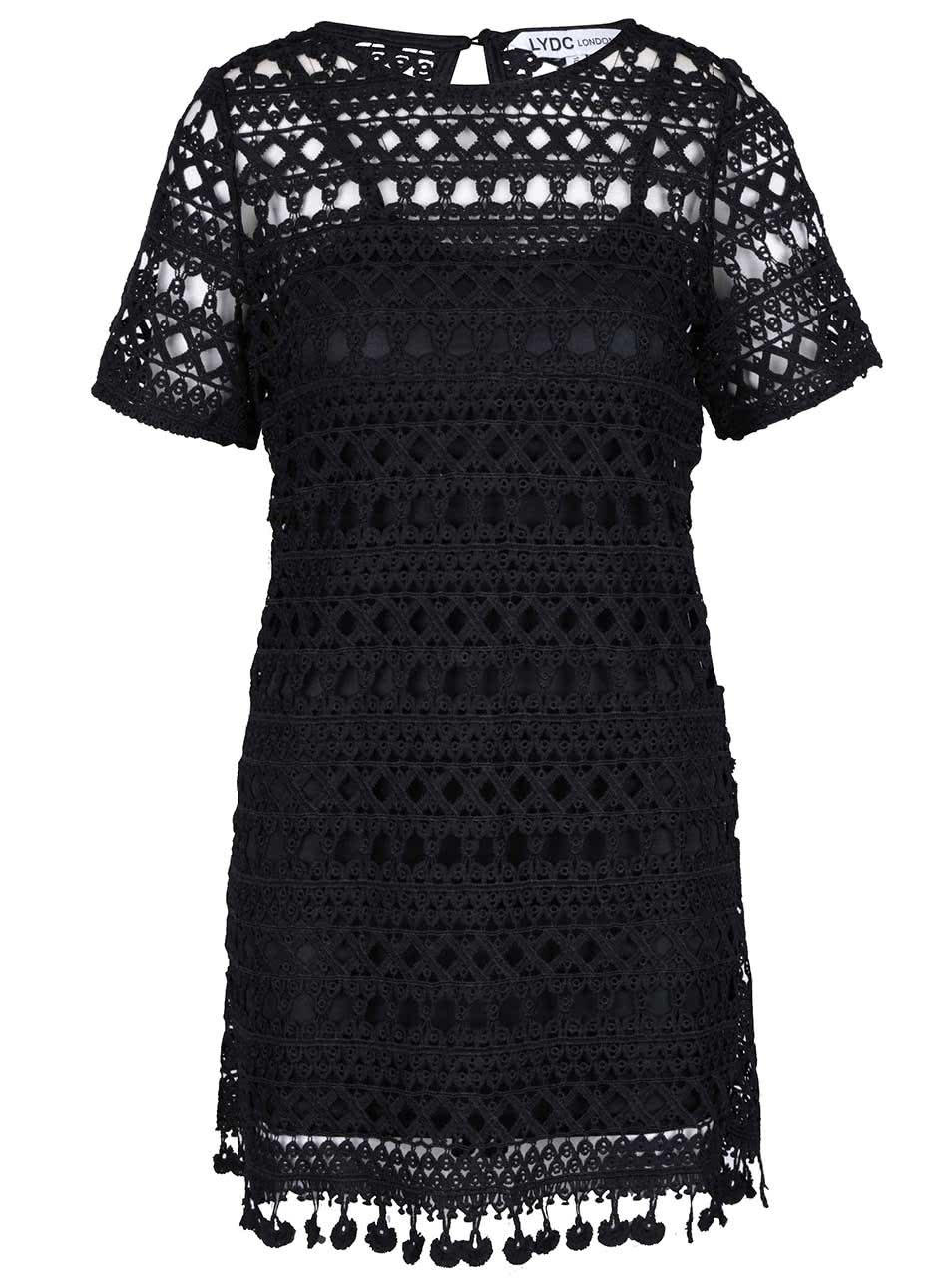 Černé krajkové dvouvrstvé šaty LYDC
