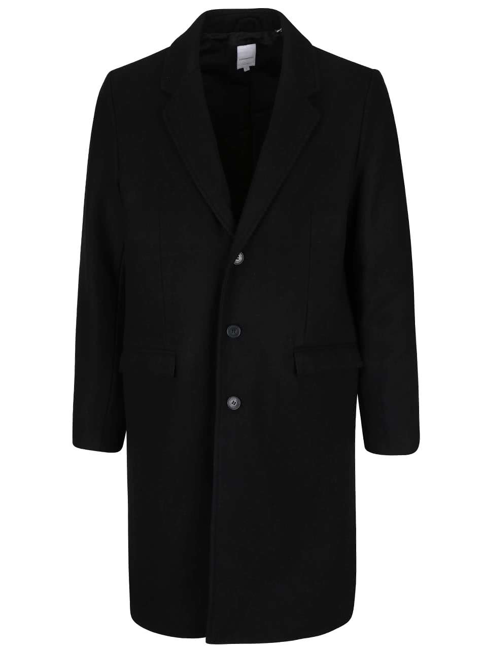 Černý dlouhý kabát Lindbergh