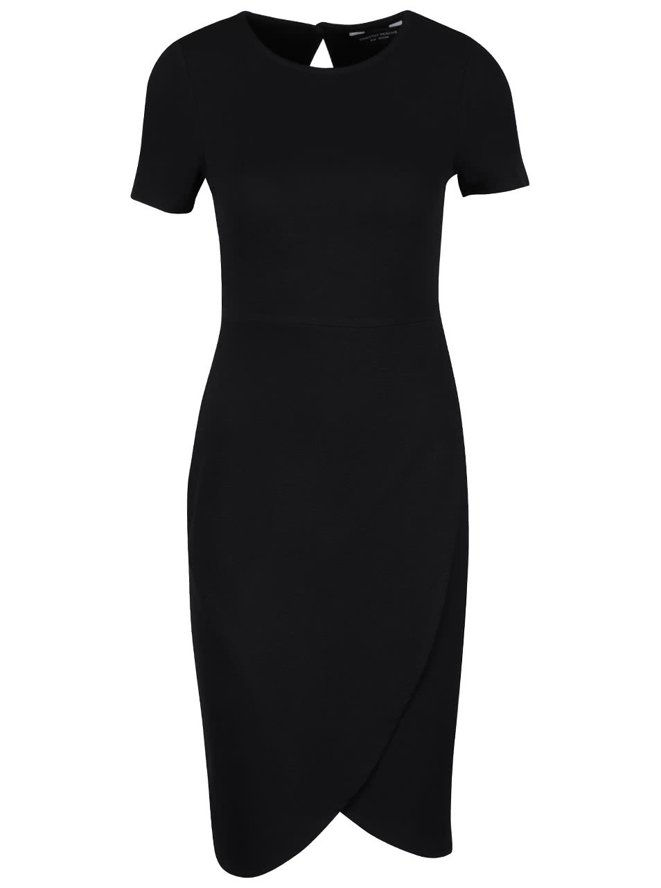Černé šaty s překládanou sukní Dorothy Perkins