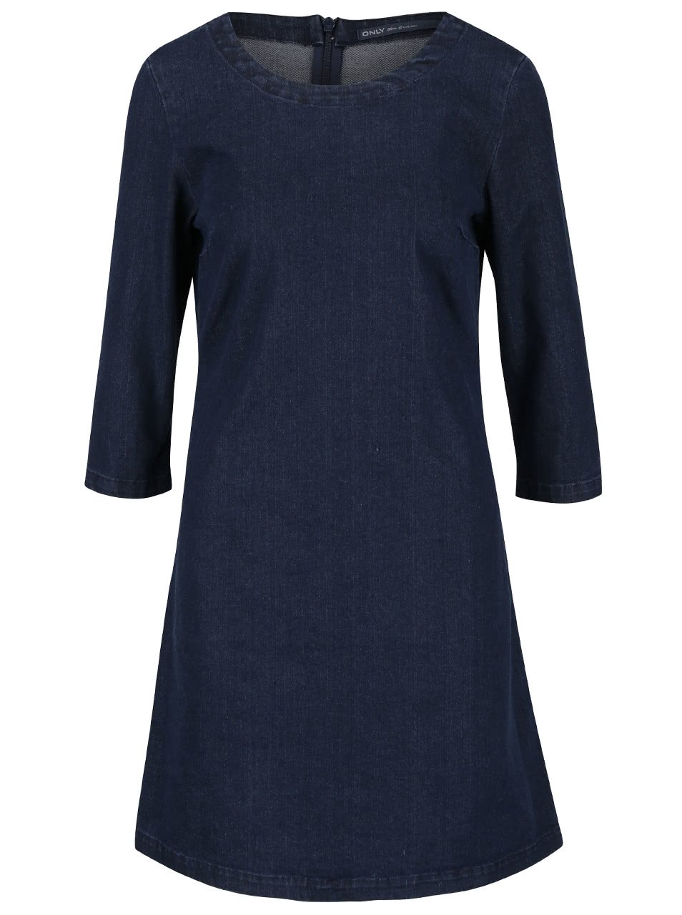Tmavě modré denimové šaty s 3/4 rukávy ONLY Lana