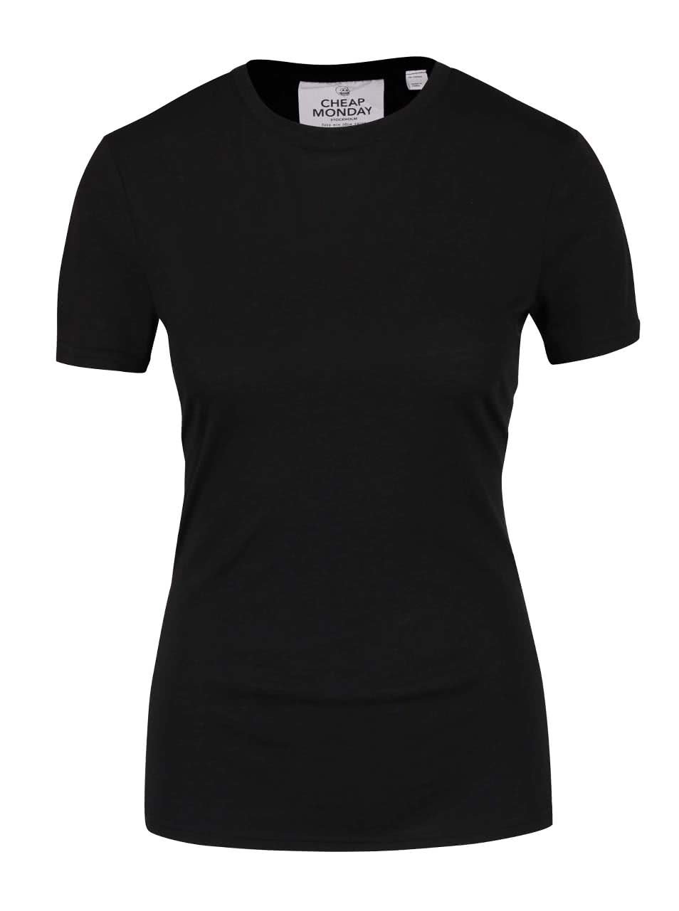 Černé dámské tričko s přezkami Cheap Monday Row