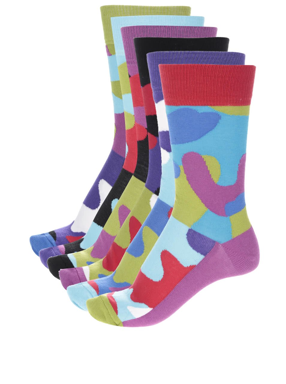 Sada šesti pánských barevných ponožek s maskáčovým vzorem Oddsocks Camo
