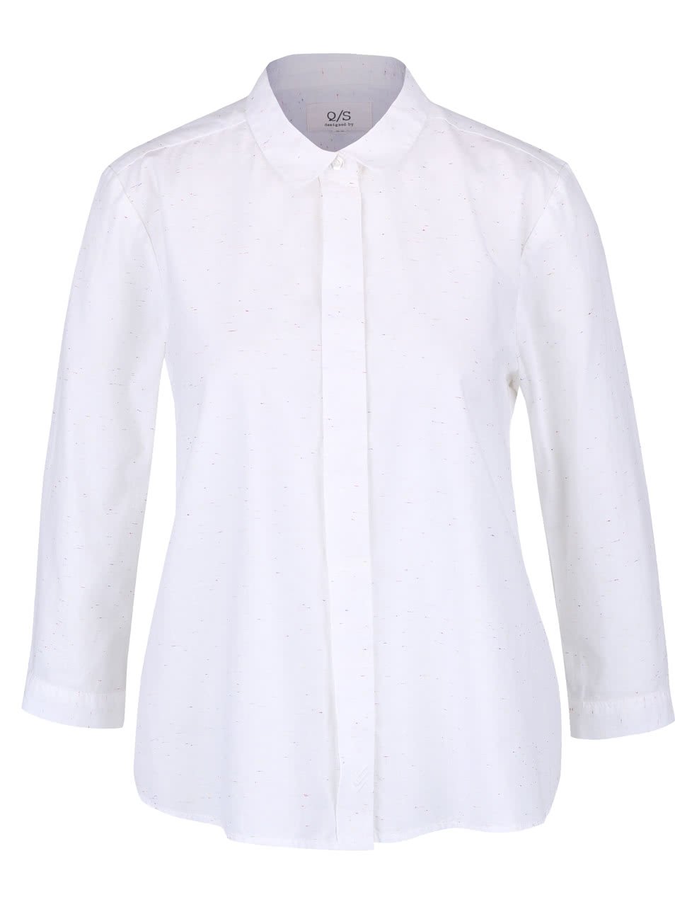 Bílá dámská košile s 3/4 rukávy a s barevným žíháním QS by s.Oliver