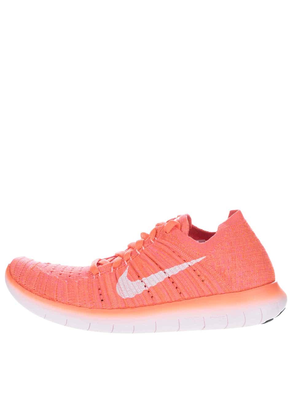 Neonově oranžové dámské tenisky Nike Free Flyknit