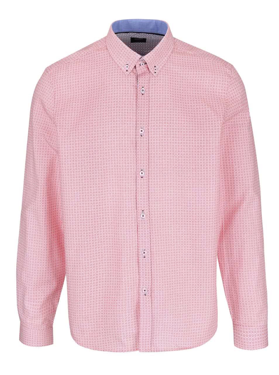 Krémovo-růžová vzorovaná košile Burton Menswear London