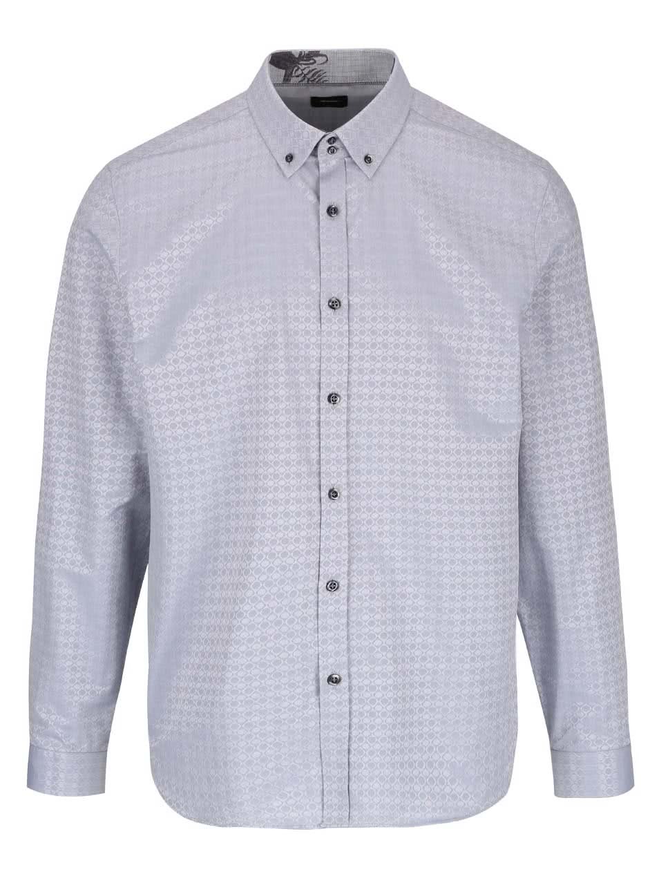 Světle šedá vzorovaná košile Burton Menswear London