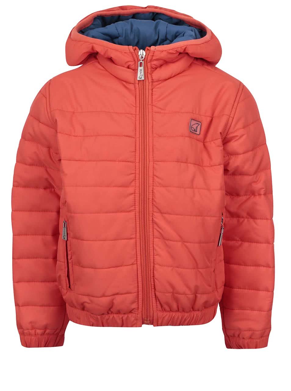 Oranžová klučičí prošívaná bunda s kapucí North Pole Kids