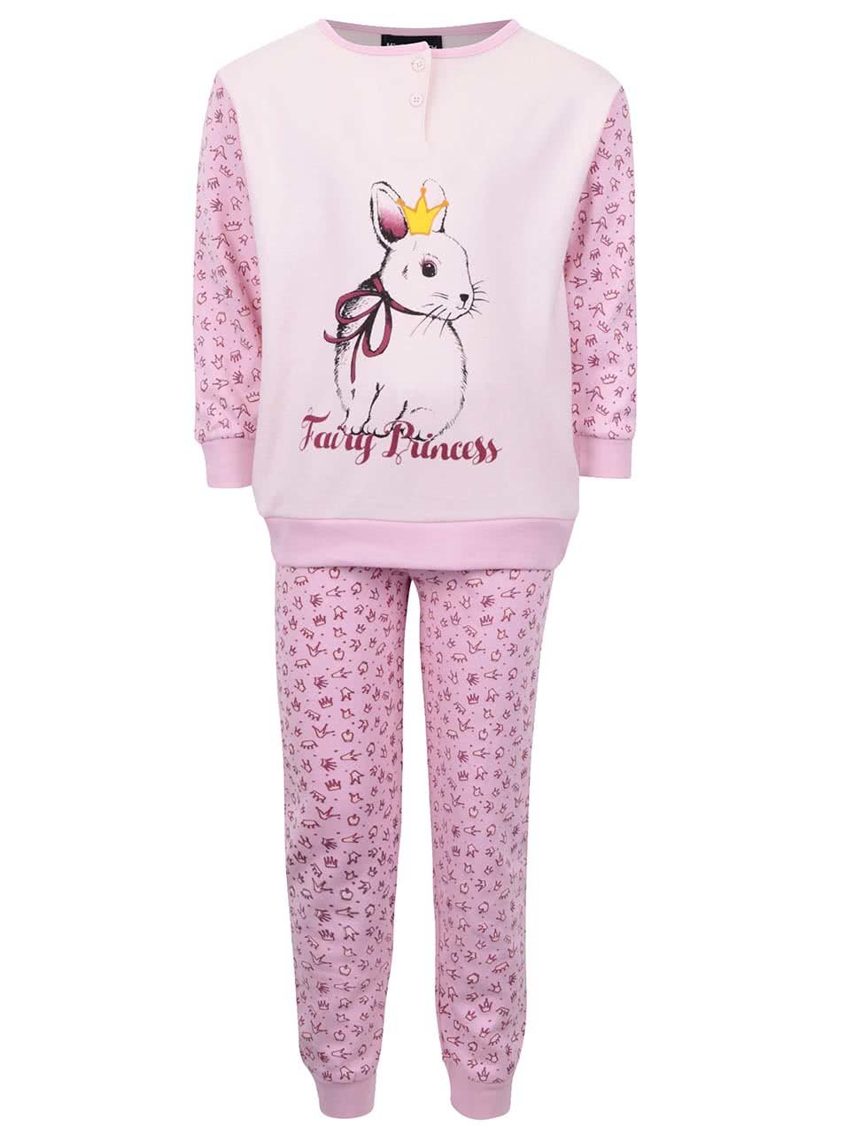 Růžové holčičí pyžamo se zajíčkem Mix´n Match