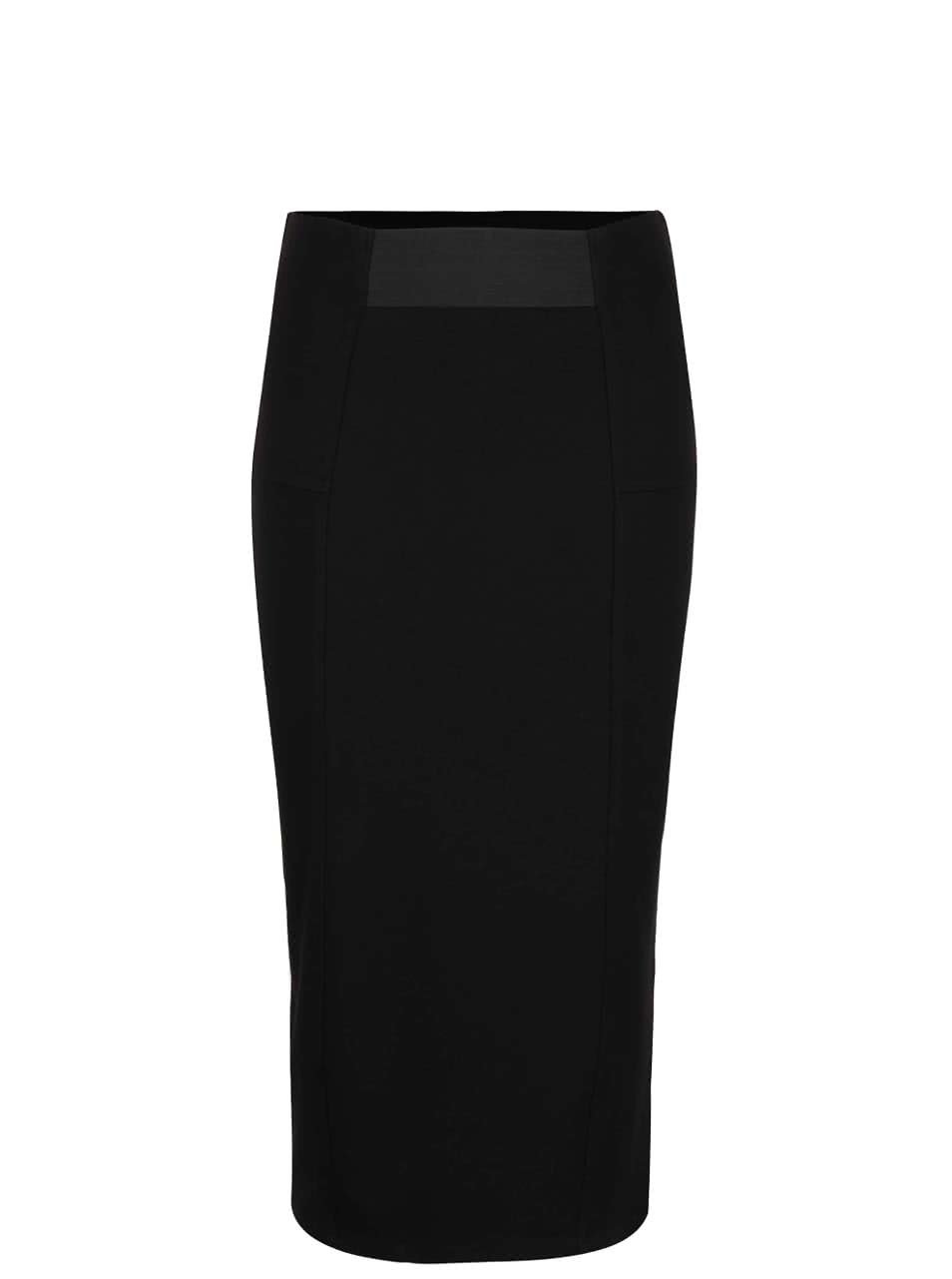 Černá elastická sukně s rozparkem Dorothy Perkins