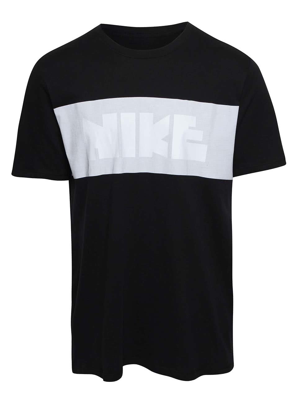 Černé pánské triko s bílým pruhem Nike DNA Block