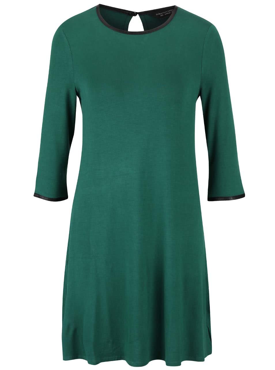Zelené lehké šaty s tříčtvrtečními rukávy Dorothy Perkins