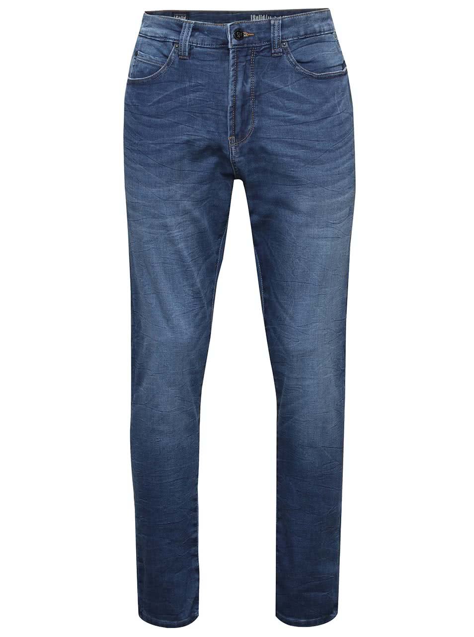 Modré vyšisované džíny !Solid Frank Stretch