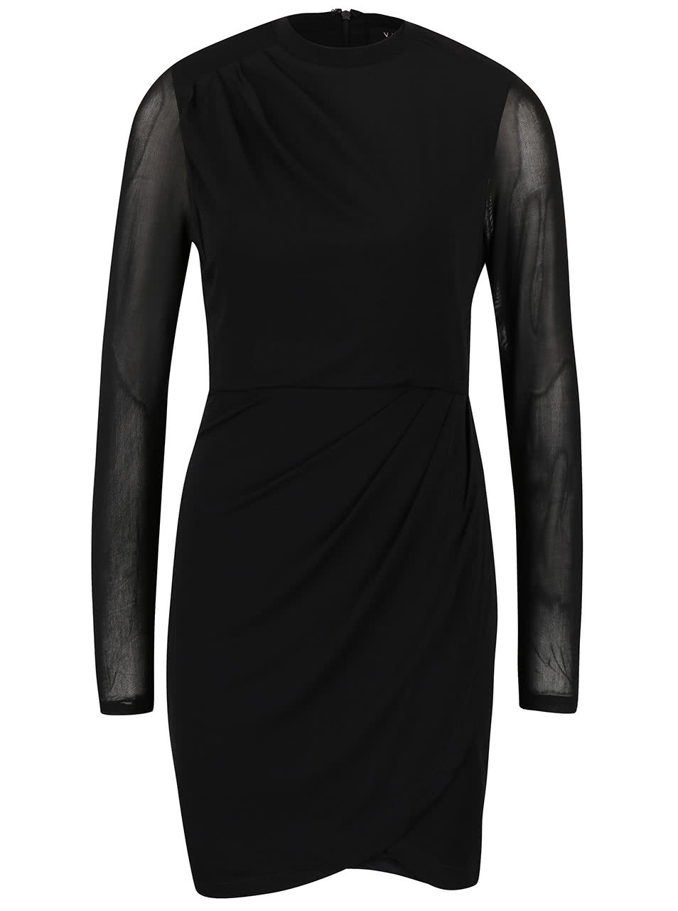 Černé šaty s průhlednými rukávy VILA