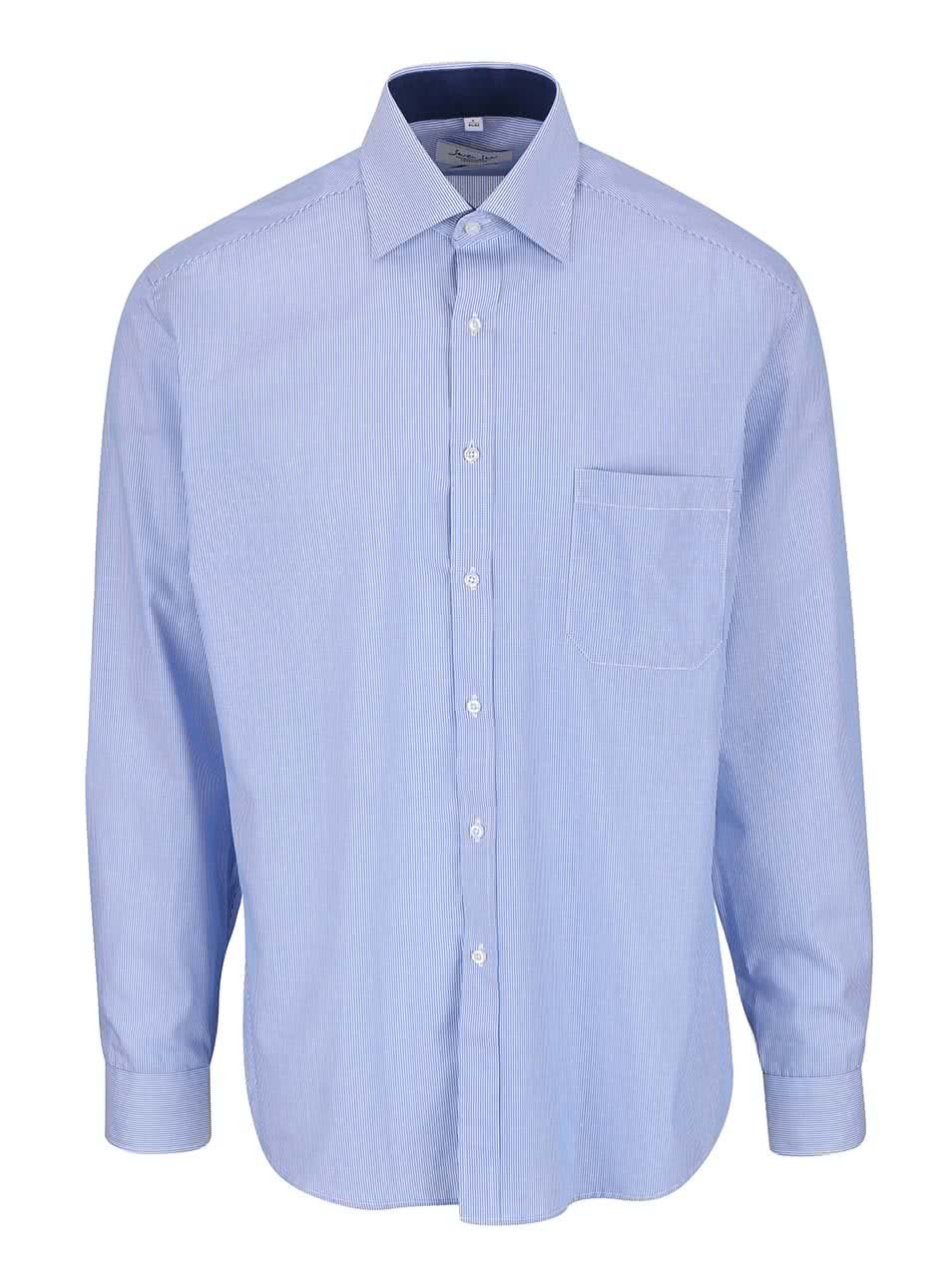 Světle modrá pruhovaná pánská košile s detaily Seven Seas