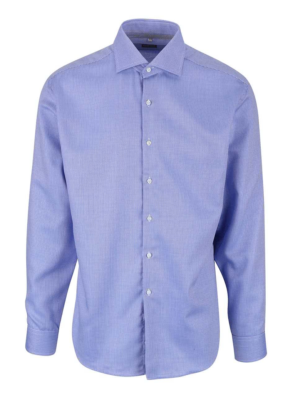 Modrá formální košile s jemným vzorem Seven Seas