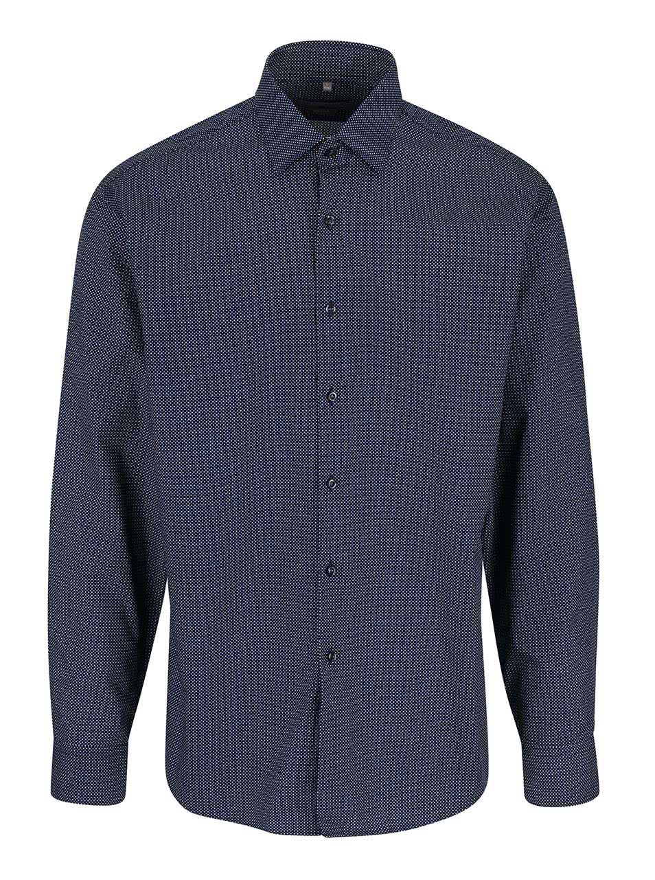 Tmavě modrá formální košile s jemným vzorem Seven Seas