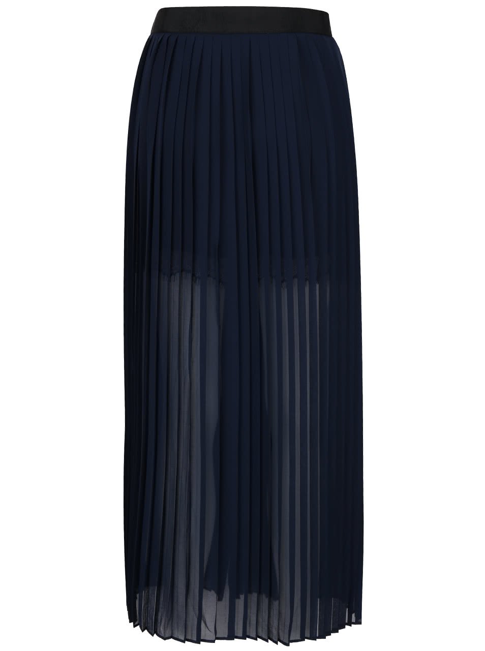 Tmavě modrá plisovaná maxi sukně French Connection Cooper