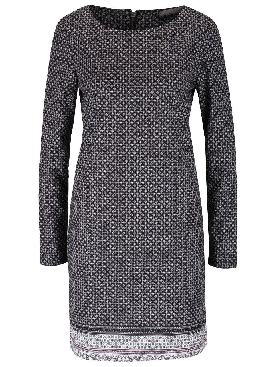 Krémovo-černé vzorované šaty Vero Moda Emma