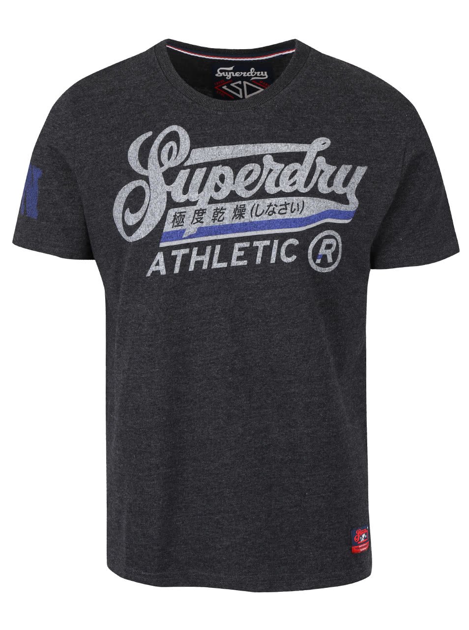 Černé pánské žíhané triko s nápisem Superdry