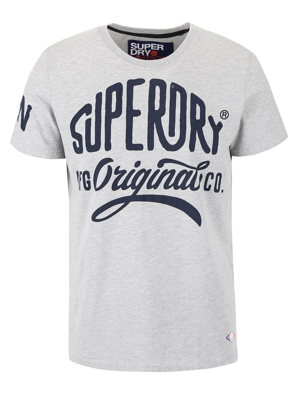 Šedé pánské triko s nápisem Superdry