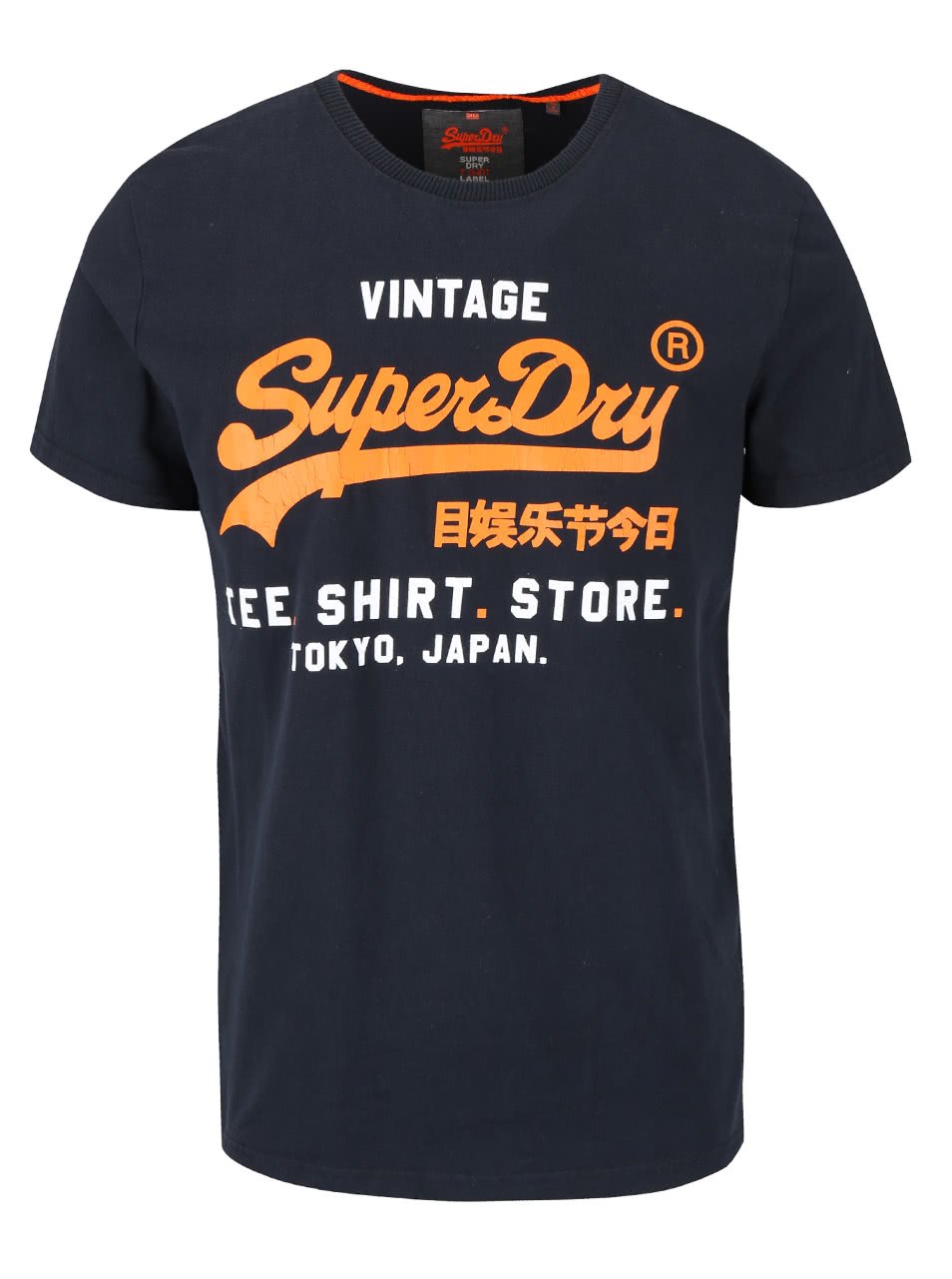 Tmavě modré pánské triko s nápisem Superdry