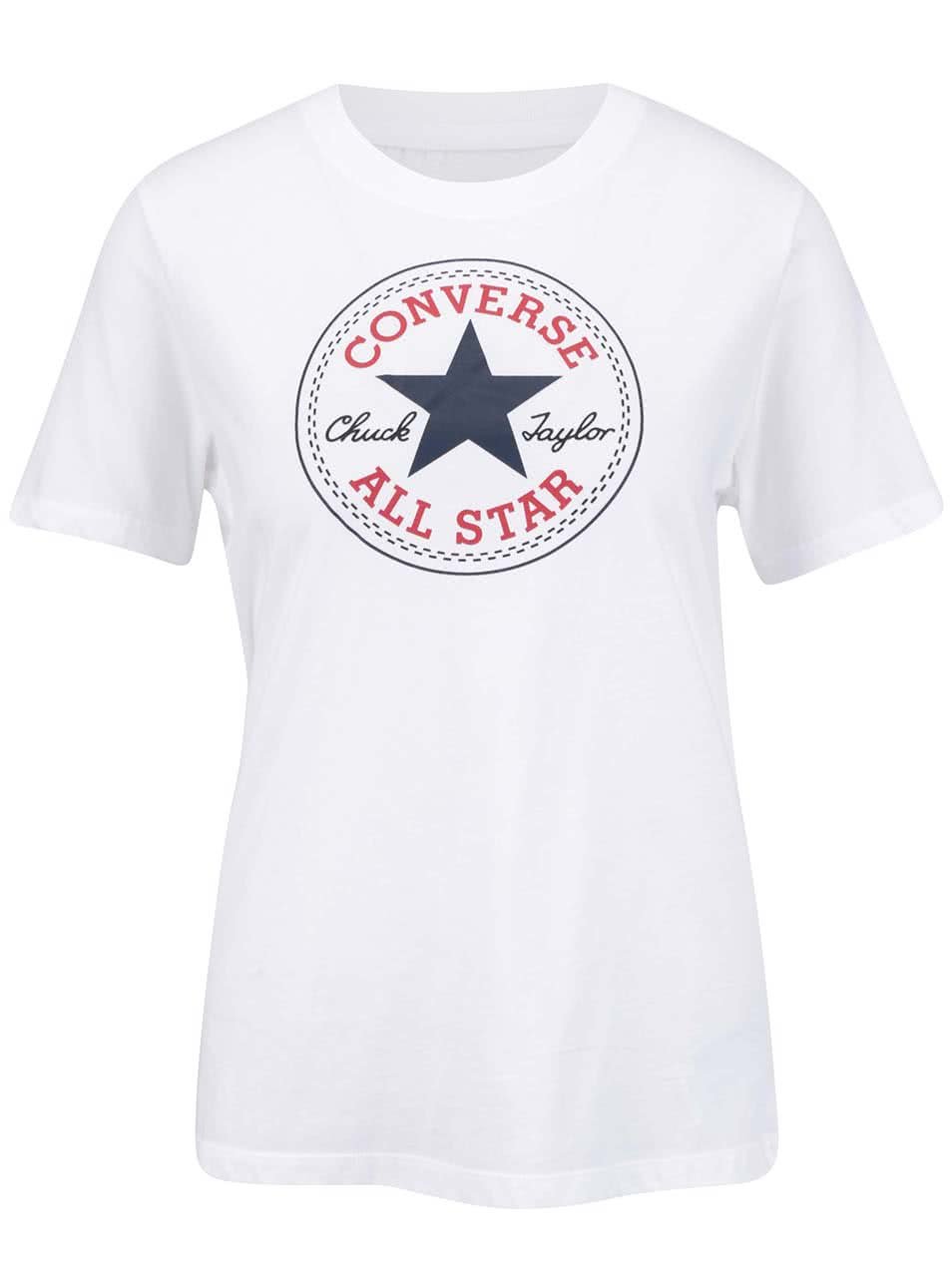 Bílé dámské tričko s logem Converse Core