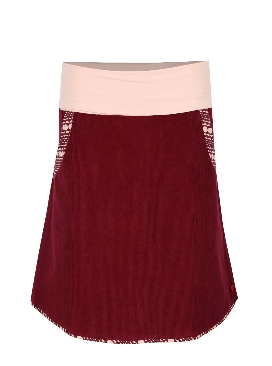 Vínová manšestrová sukně s elastickým pasem Tranquillo Batu
