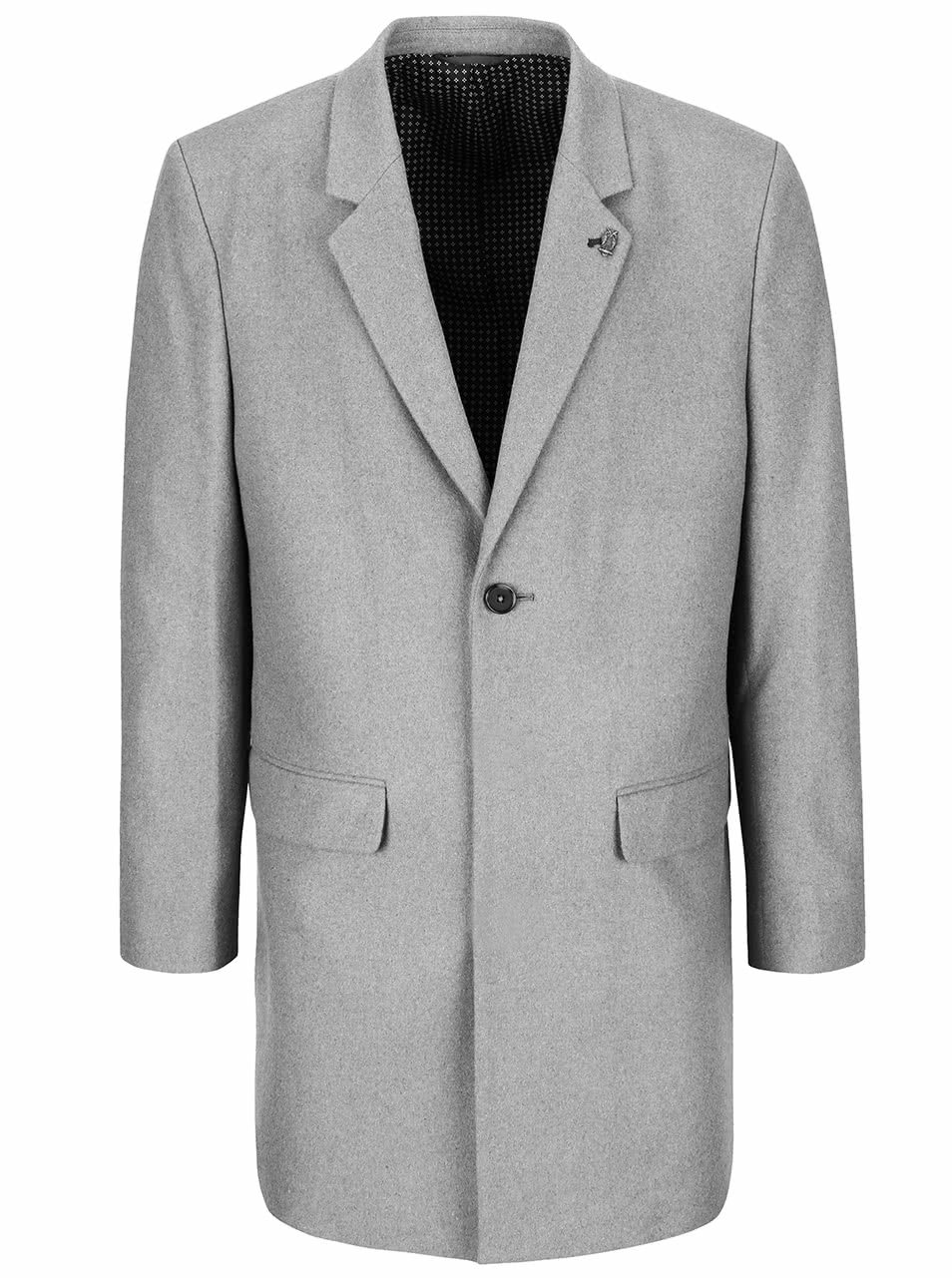 Světle šedý kabát Burton Menswear London