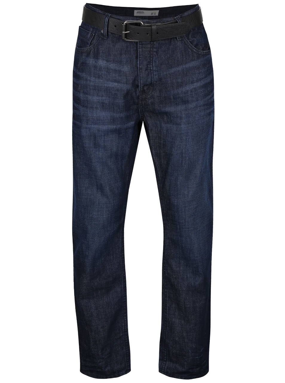 Tmavě modré vyšisované džíny s páskem Burton Menswear London