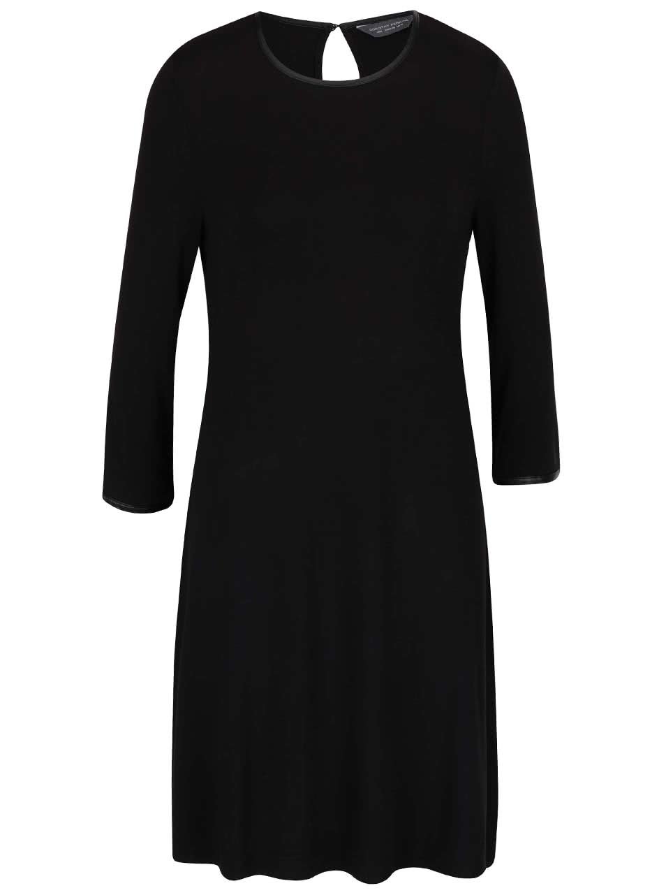 Černé šaty s 3/4 rukávy Dorothy Perkins
