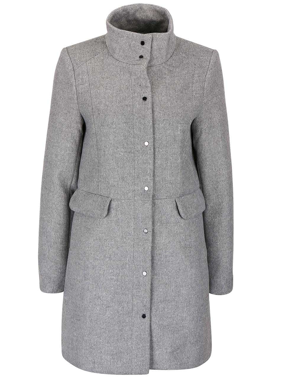 Světle šedý kabát s límcem Vero Moda One Dope