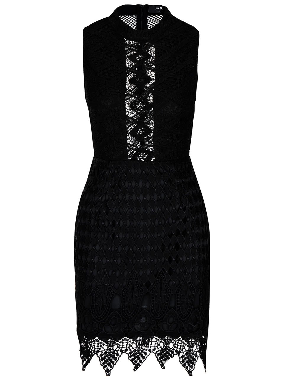 Černé krajkové šaty s průsvitnou krajkou AX Paris