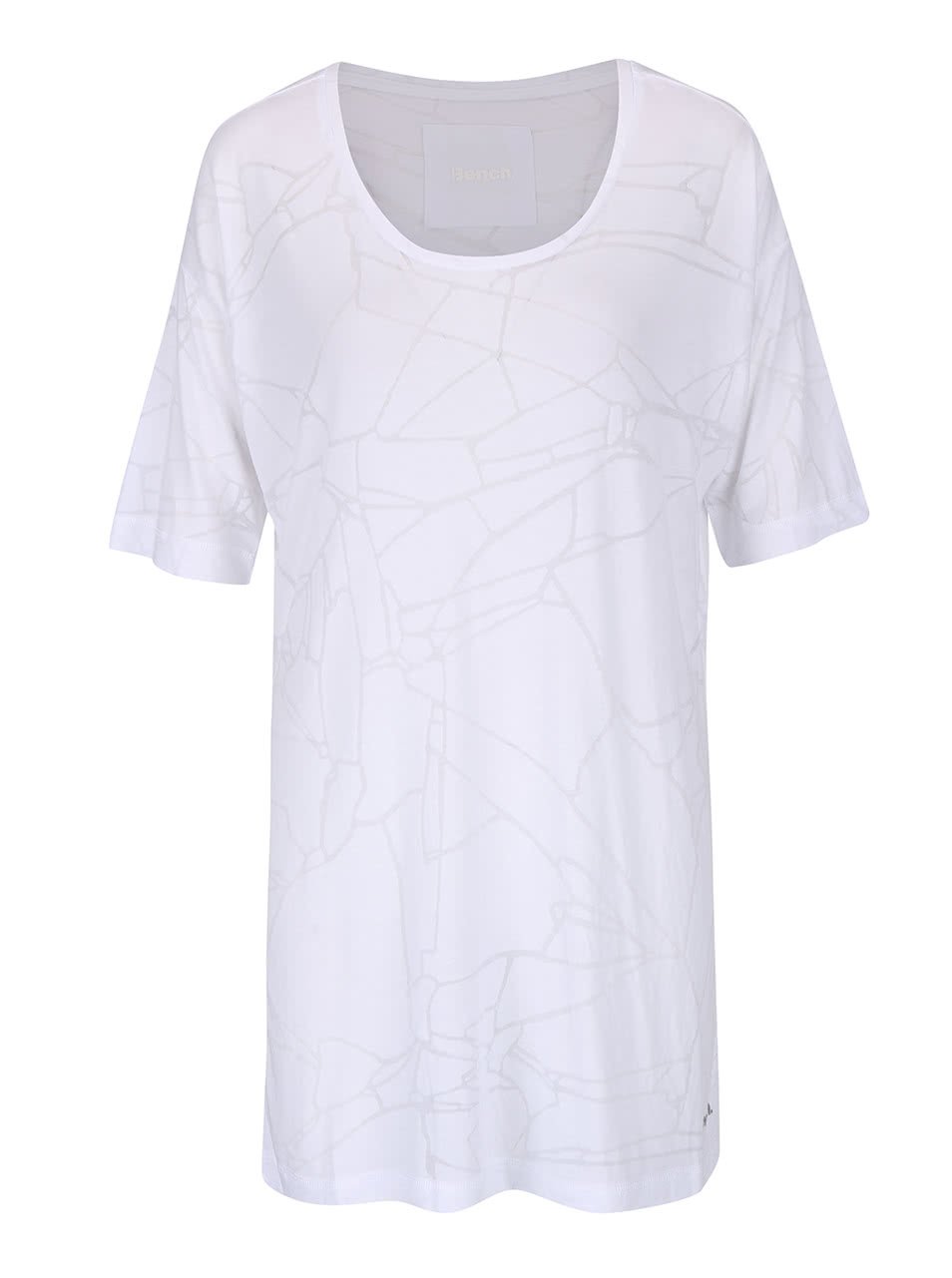 Bílé dámské oversize tričko s jemným vzorem Bench Corridor