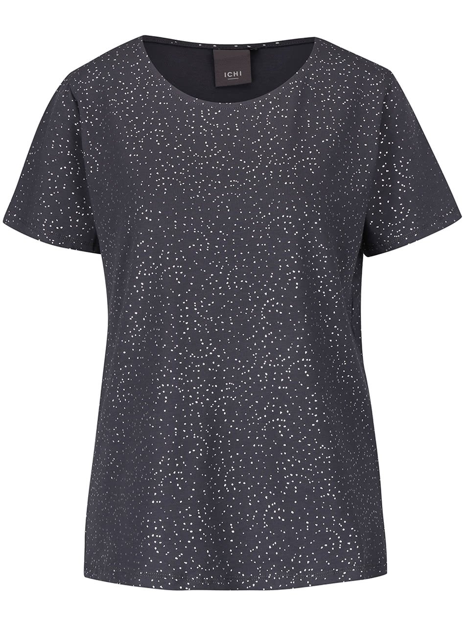 Šedé dámské tričko s potiskem ve stříbrné barvě ICHI Kezza