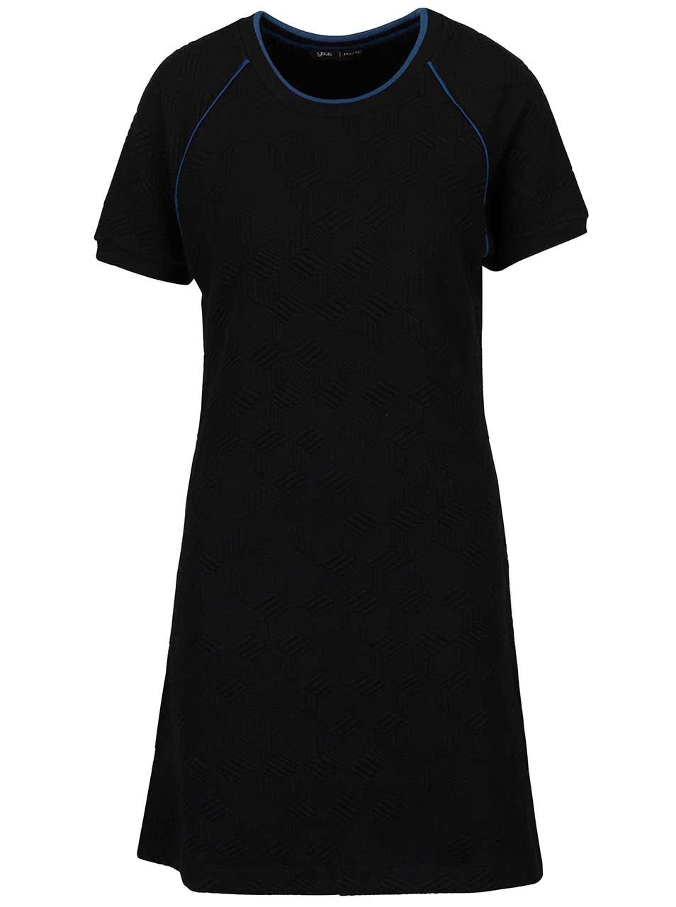 Černé šaty s plastickým vzorem gsus