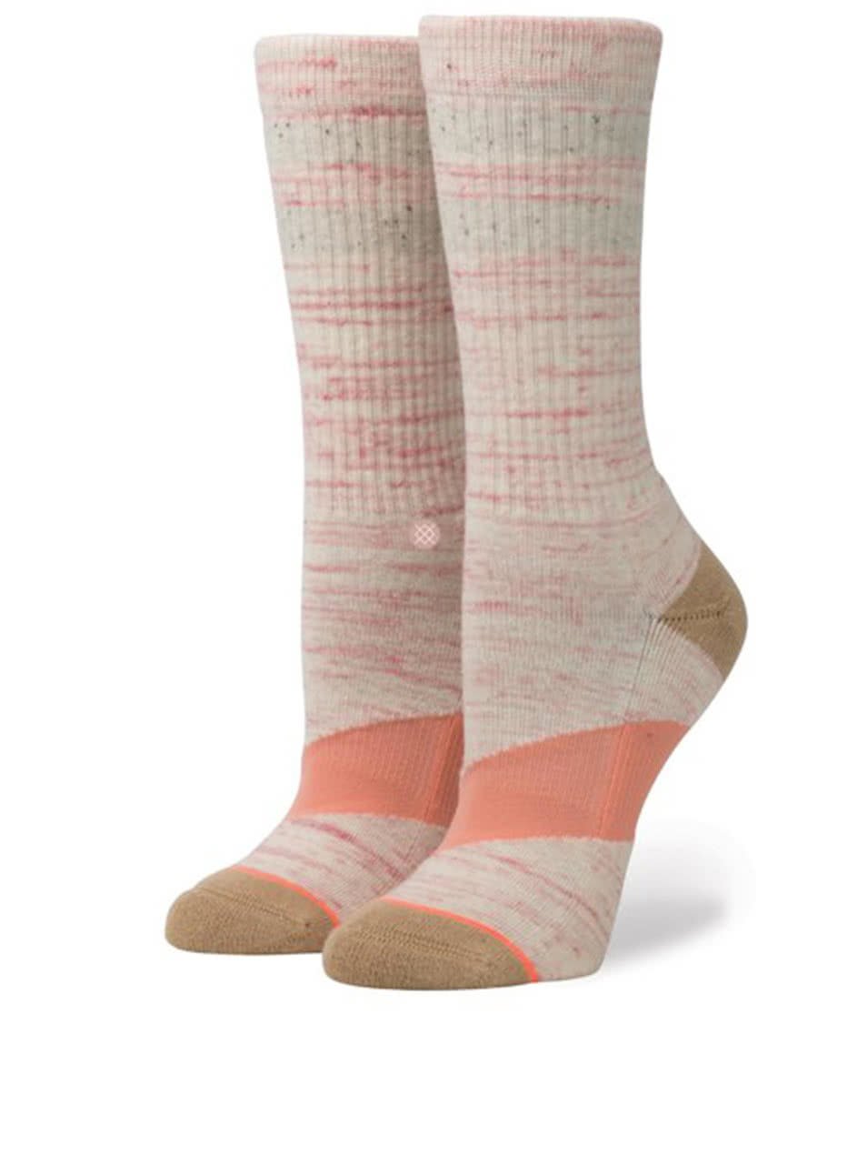 Růžové žíhané dámské ponožky Stance Stripe Crew