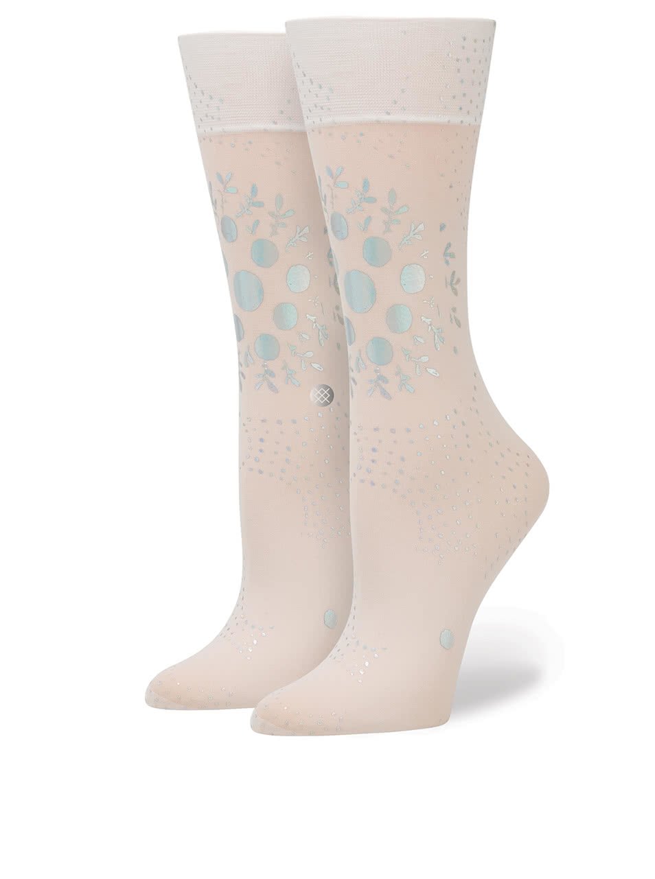 Krémové dámské silonkové ponožky s třpytivým potiskem Stance Moonlight