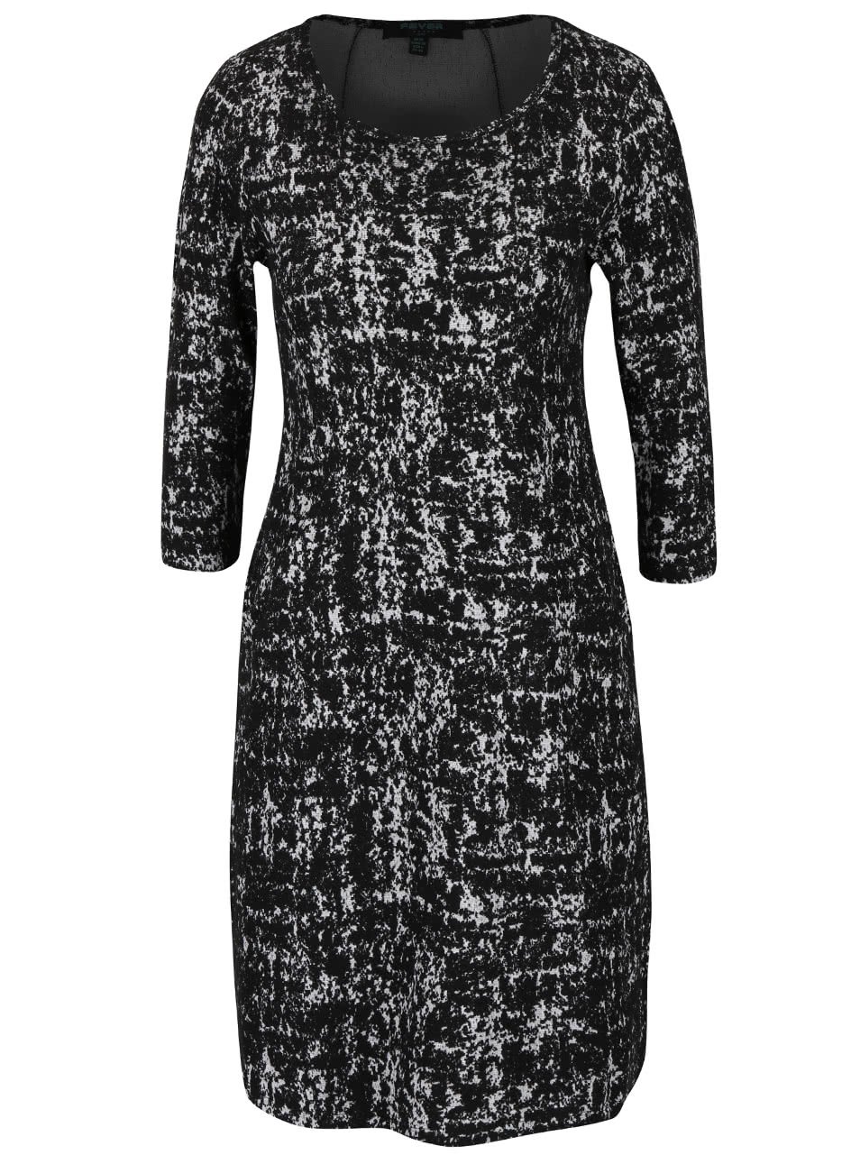 Černé vzorované strečové šaty s kapsami Fever London Logan