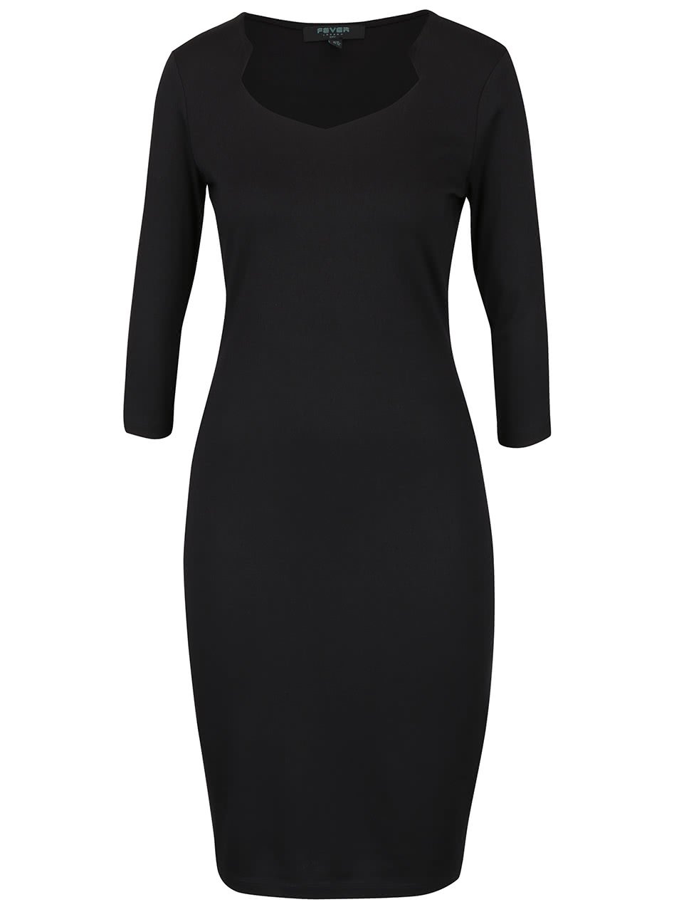 Černé přiléhavé šaty s 3/4 rukávy Fever London Gretta