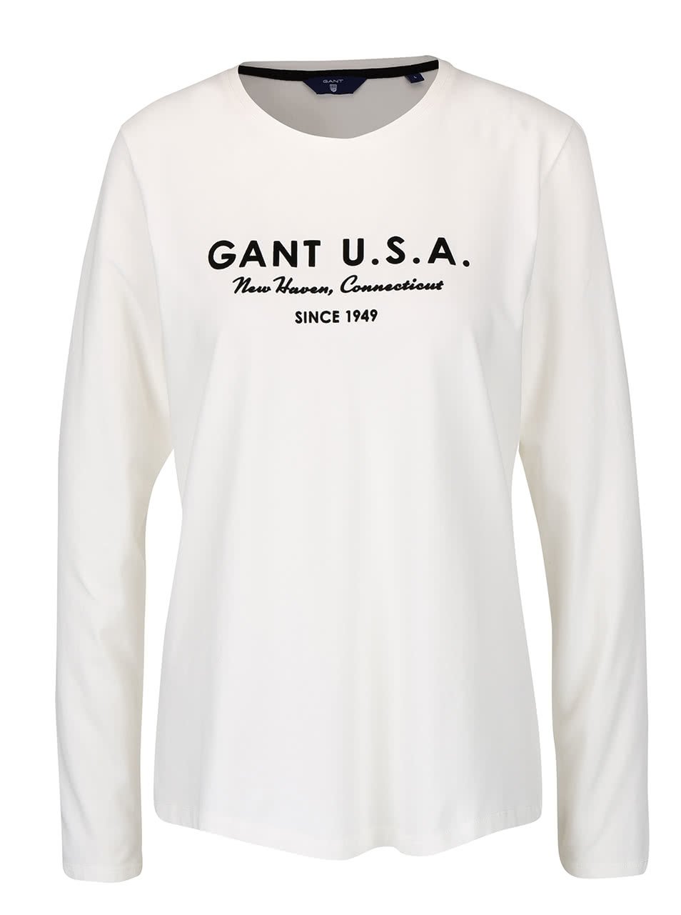 Krémové dámské tričko s dlouhým rukávem GANT