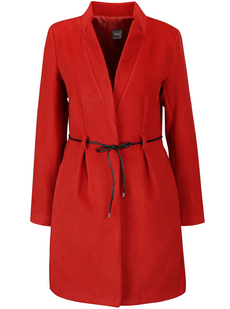 Červený kabát s tenkým páskem ZOOT Simple