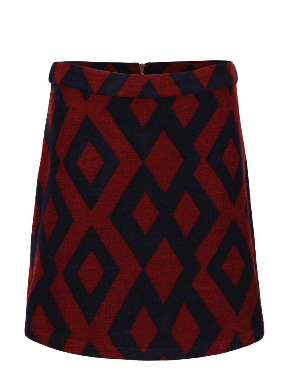 Modro-červená vzorovaná minisukně Vero Moda Alyssa