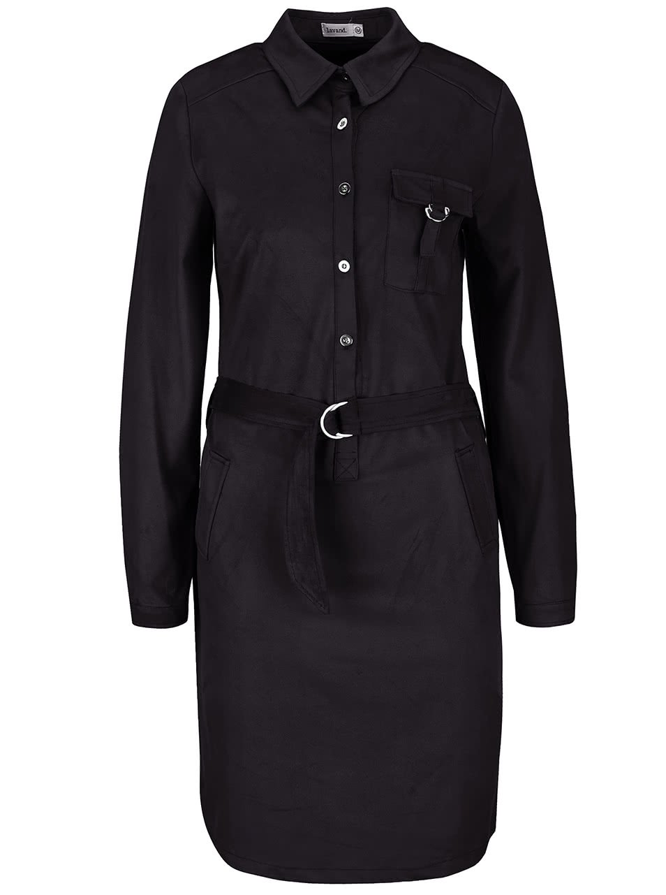 Černé košilové šaty v semišové úpravě Lavand