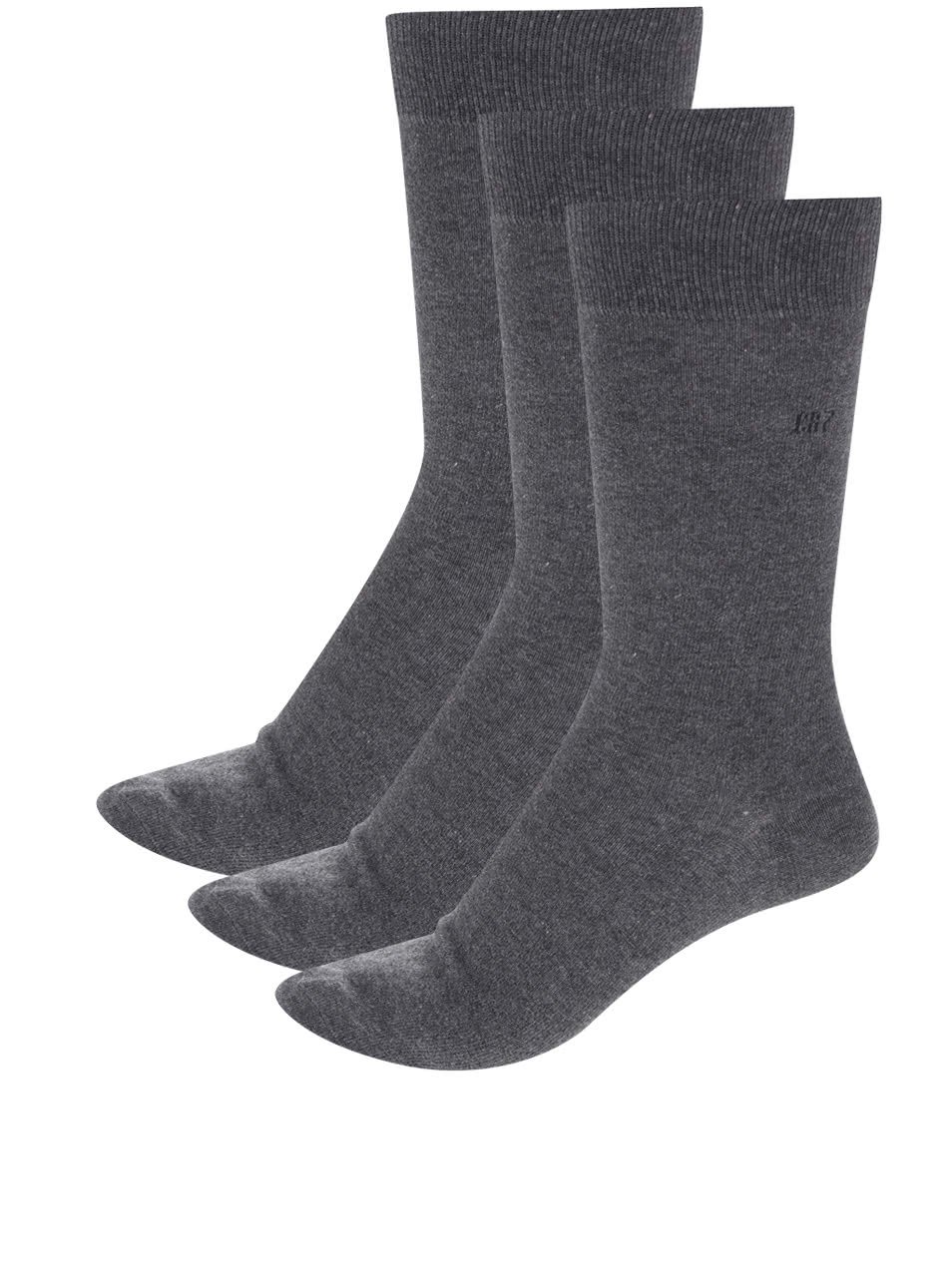 Sada tří šedých pánských ponožek CR7